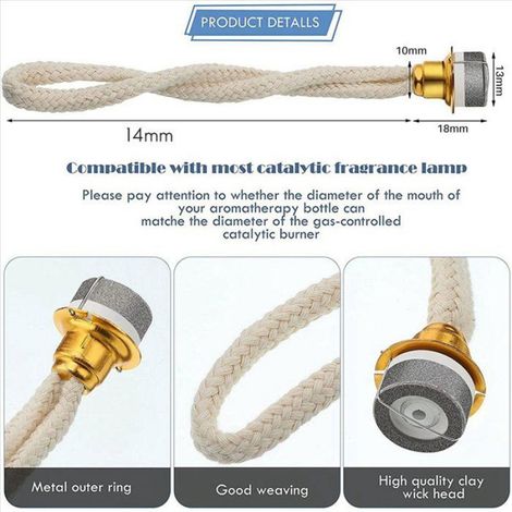 Mèche - Lampe À Parfum Catalytique - Pour Brûleur Air Purifiant - 2 Pièces (1/5)