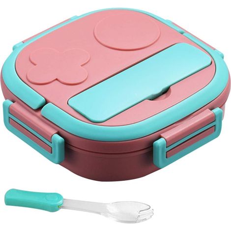 Boîte à lunch isotherme en acier inoxydable pour enfant, compartiment étanche avec cuillère, plateau repas pour fille et garçon