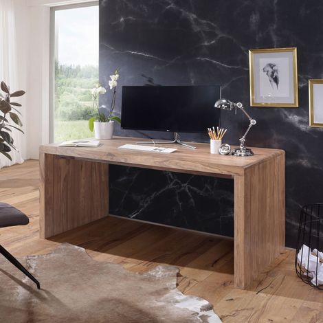 Bureau 160x80x76 cm en sheesham massif naturel - NASIK (1/5)