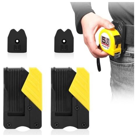 BUNTHAUS Paquet de 2 Supports de Ruban à mesurer à Verrouillage Rapide pour Ceinture-Ensemble de Supports de Ruban à mesurer universels, sécurisés et efficaces (1/4)