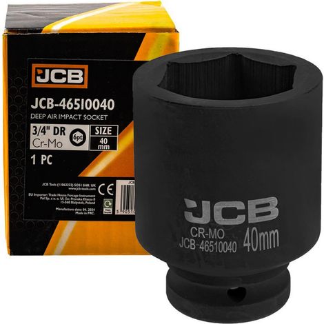 JCB 3/4" 40mm 6-Kant langer Schlagschrauber-Steckschlüssel
