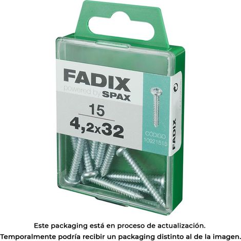 Caja de 15 unidades de tornillo de rosca chapa con cabeza redonda en cinc 4,2x32mm Fadix (1/3)