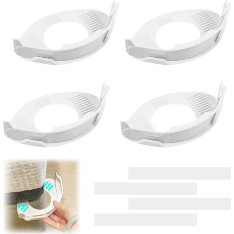 4-teiliges Spannbettlaken-Set, Eckspannbettlakenhalter, Eckspannbettlakenblöcke, geeignet zum Befestigen von Bettlaken, verhindert das Verrutschen der Laken (Weiß) (1/5)