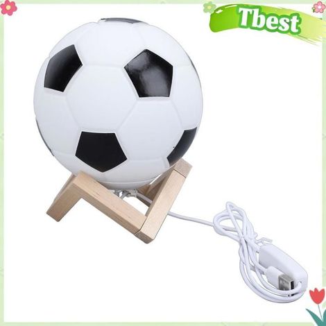 Tbest Lumière de nuit de football Veilleuse de football avec support en bois, 3 couleurs de température, puericulture veilleuse (1/5)