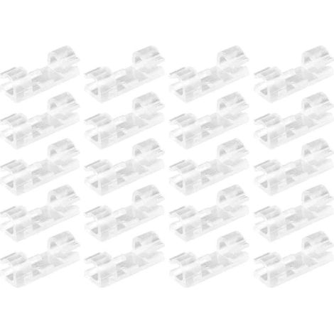 Lot de 20 clips de câble auto-adhésifs, organisateur de câbles portable, support de câble sans clou avec ruban adhésif double face