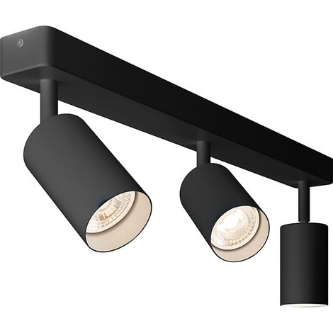 Manuka Applique e Plafoniera 3 Elementi Lineare - Nero, Struttura in Metallo, Attacco GU10, IP20, 50W, Installazione a Parete - Rossini Group (1/5)