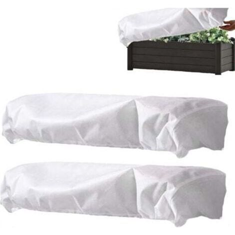 Housse de protection pour jardinière surélevée avec cordon de serrage ,Protection contre gel et gel,Pour pots de fleurs, cultures, légumes, fruits d'extérieur (1/4)