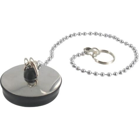 Bouchon à chaînette PVC avec enjoliveur inox Neptune (1/2)