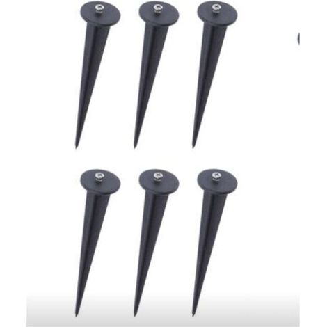 Piquet de jardin en plastique noir - Support de lampe 6 Pack,Ø35X160mm (1/4)