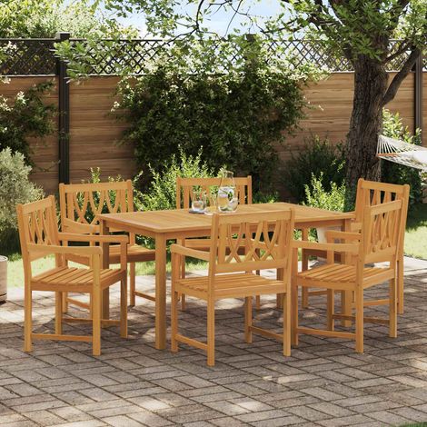 Teenpull – Gartenstühle 6 pcs Natur Massives Akazienholz (1/5)