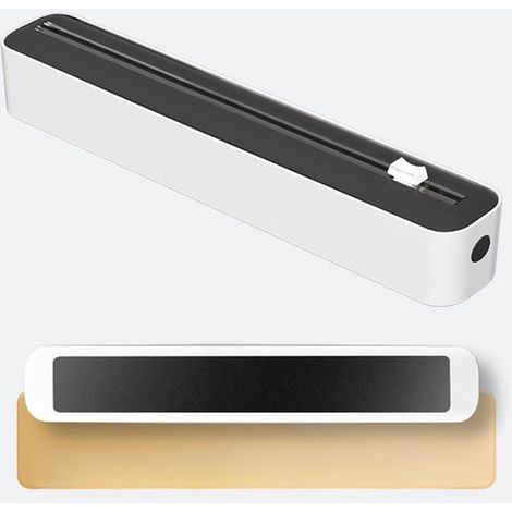 Coupe-papier aluminium avec support magnétique - Coupe-papier aluminium - Coupe-papier aluminium réutilisable - Accessoire de tiroir de cuisine - ABS noir et blanc (1/5)
