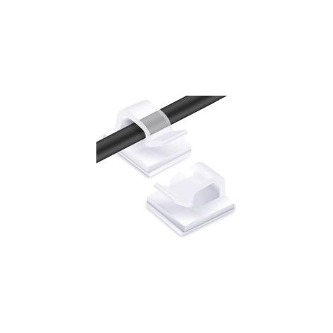 60 attaches-câbles adhésives RYCHUI, système de gestion des câbles, clips auto-adhésifs, attaches pour câbles électriques, transparentes (1/5)