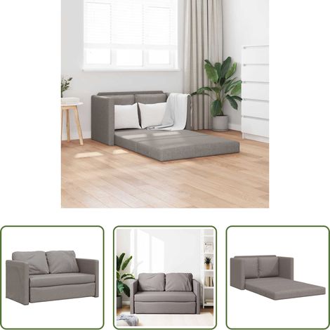 Canapé pliable - Canapé-lit 2 en 1 taupe 112x174x55 cm tissu (1/5)