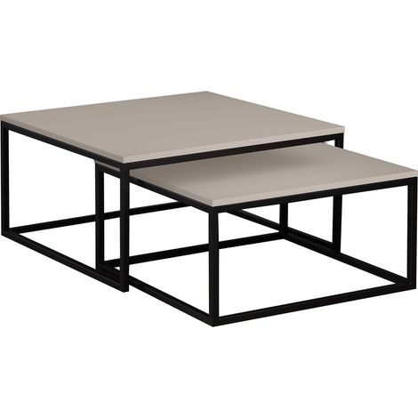 Ensemble tables basses Oswego 101, Cachemire + Noir, 39x76x76cm, Diamètre: 0, Stratifié, Angulaire (1/4)
