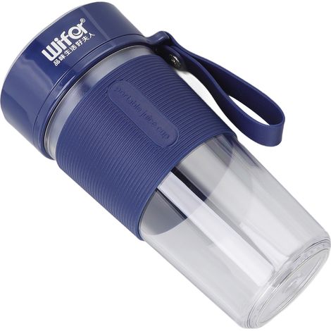 Bol mélangeur électrique 300 ml, batterie 1200 mAh, utilisation simplifiée, chargement USB, format portable, idéal pour le bureau, la maison et les voyages, bleu. (1/5)