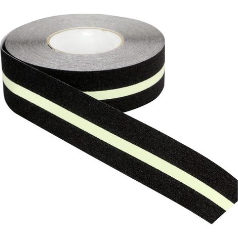 Klebeband 50 mm x 18 m, rutschfest, Schwarz/Phosphoreszierend – 8001575