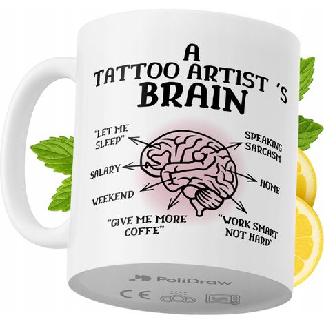 Taza de café/té divertida y humorística para tatuadores. Taza con diseño gráfico y texto gracioso para cumpleaños, santos y días festivos. Taza premium para ocasiones especiales en casa, la oficina o  (1/5)
