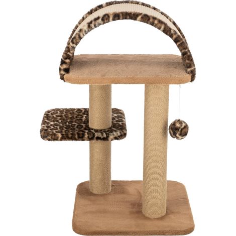 Arbre à chat Leo – Marron – 85 cm, multi-niveaux, griffoirs (1/5)