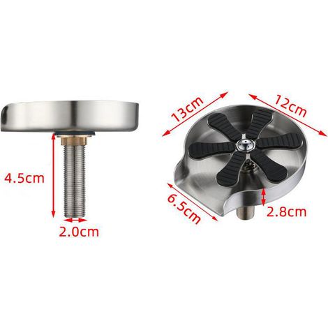 Lave-tasses haute pression pour évier en acier inoxydable à usage domestique - argent, 1 jeu (avec tuyau de 80 cm de long) (1/4)