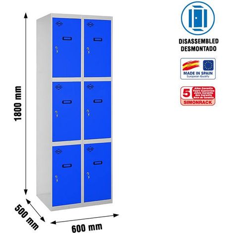 Simonrack Simonlocker Metallspind grau-blau 3 Türen