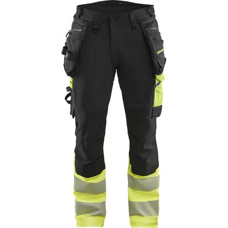 Pantaloni da lavoro ad alta visibilità stretch 4D 1125 - Nero/Giallo M - FR(42) - SE(C48) - Standard