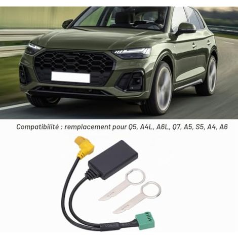 Cable Audio sans Fil de Voiture, MMI 3G AMI 12 Broches Bluetooth 5.0 Adaptateur de cable AUX Remplacement d'entrée Audio sans Fil pour A4 A6 Q5 Q7 A5 S5 (1/3)