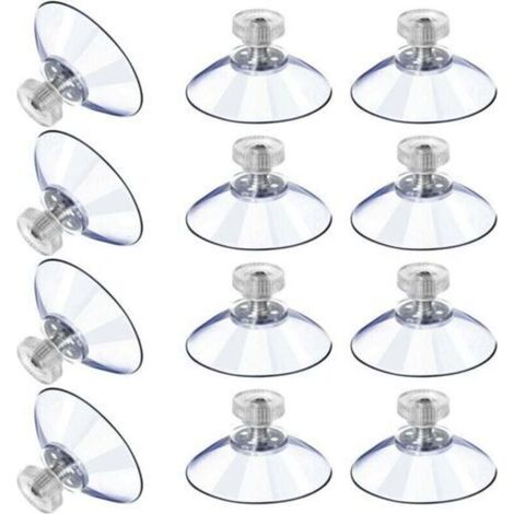 12 Grandes Ventouses Ventouses en Plastique Ventouse Anti-Collision Transparente en Caoutchouc Vis Écrou en Métal Ventouse Solide en PVC Transparent Remplacement avec Écrou de Vis (40M5-10)