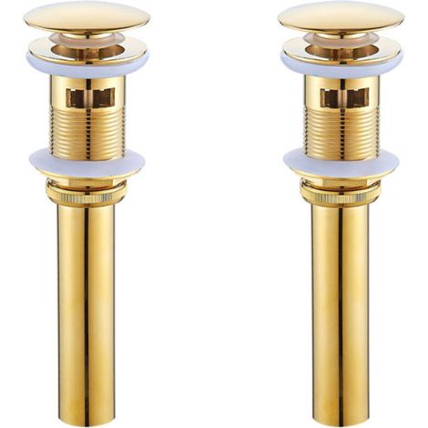 Stück Messing-Gold-Waschbeckenablaufstopfen mit Überlauf-Pop-Up-Waschbeckenablauf (A)-Crezuo
