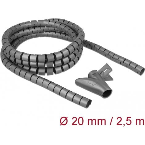 Delock Manguera en espiral con herramienta de tiro 2,5 m x 20 mm gris
