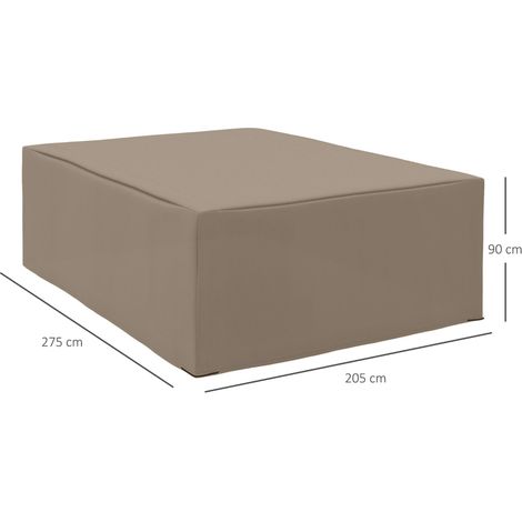 Housse protection mobilier jardin bâche Oxford 275x205x90cm couleur beige (1/5)