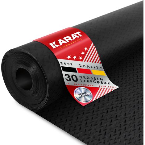 Tapis en caoutchouc Avec structure Tôle Larmée, noir, 3 mm d'épaisseur, 100 x 100 cm