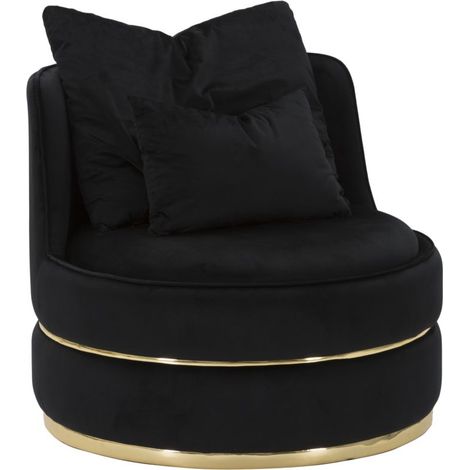 Poltrona imbottita in tessuto con cuscini Paris Space - Nero (1/5)