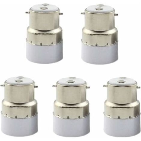 Paquet de 5 convertisseurs de douille d'ampoule B22 à E14 Douille de douille B22 Passer au support de lampe adaptateur standard E14 (1/4)