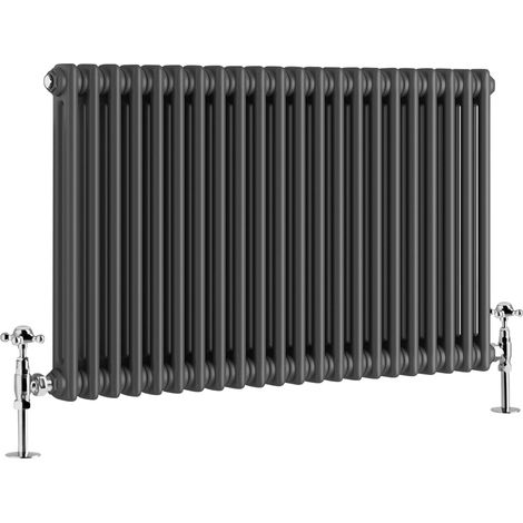 WarmeHaus Traditional Radiator Anthracite Double Panel 600x1010mm (1/5)