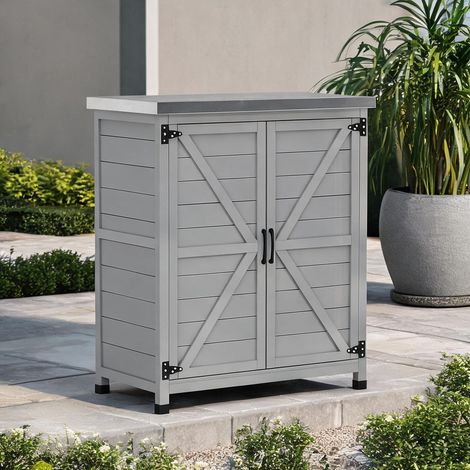 Chariot de jardin armoire de jardin avec plan de Gris (1/5)