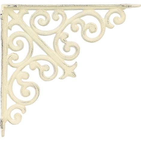 Supports d'étagère murale 12 pc Blanc antique 9,5 x 9,5 x 3 cm vidaXL (1/2)