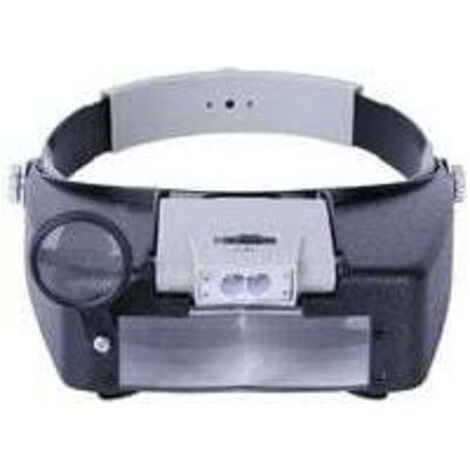 Bandeau Loupe Horloger Mains Libres Loupe avec Lumière Casque Loupe Grossissante avec LED Lumière, pour Horloger, Bijoutier, Lecture (1/5)