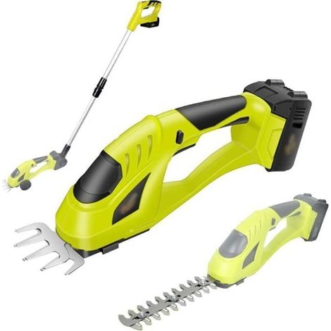 Taille-haie électrique portable sans fil – Batterie perche, rouleaux – Cisaille gazon (1/2)