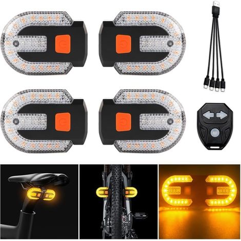 Fahrradblinker, USB-wiederaufladbar, Fernbedienung, geteilte integrierte Rücklichter, 5 Modi, wasserdicht, Stroboskop, vorne, hinten, Montage (1/5)