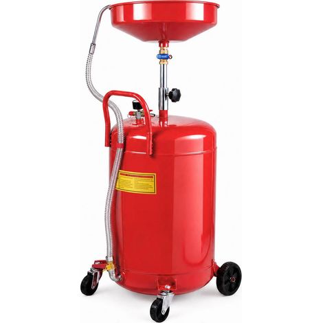 Réservoir de Vidange d'Huile Usagée 80L Bac Récupérateur Entonnoir Réglable 98-165 cm sur Roues (1/5)