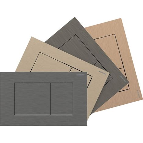 Geberit Sigma40 Betätigungsplatte, eckig, 2-Mengen-Spülung, kundenspezifisches Finish: galvanisiert (1/4)