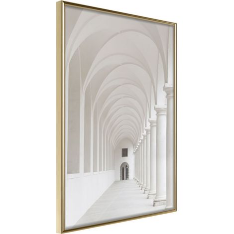 Affiche Murale Encadrée "White Colonnade " 40 x 60 cm Or (1/2)