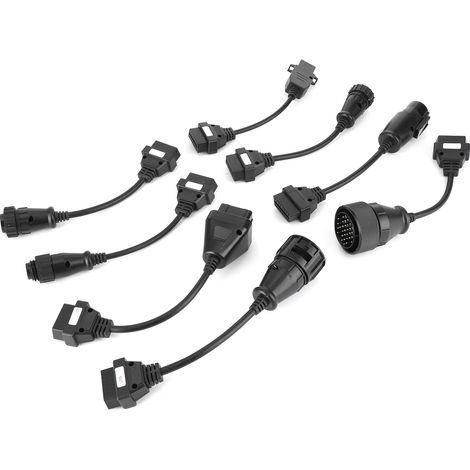 8-teiliges LKW-OBD2-Anschlussverlängerungskabel-Set für Kfz-Diagnosegeräte, Schwarz, 12 V DC (1/5)