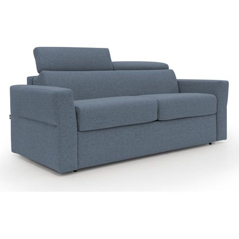 Avalon Divano letto con materasso H18 220 cm (mat. 160x197 cm) blu