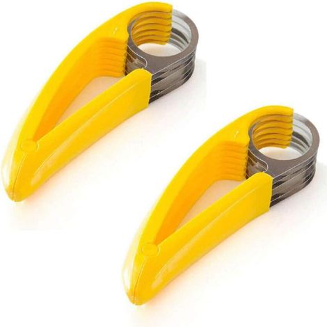 2 pièces Coupe-bananes, Coupe-bananes en acier inoxydable, Trancheuse à bananes
