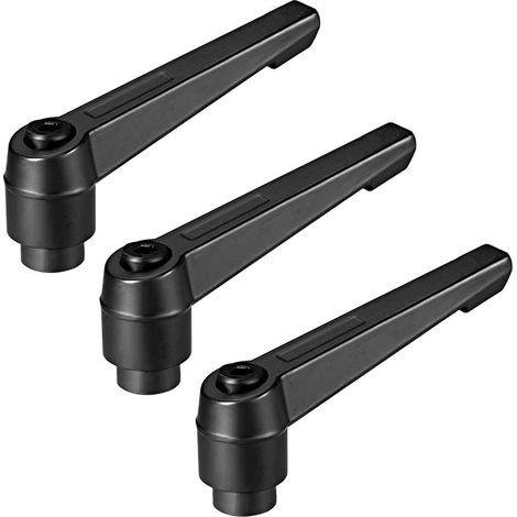 M10 Adjustable Clamping Lever with Ratchet, Female Thread, Threaded Stud, 3 Pieces (1/5)