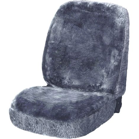 WOLTU 1xHousse de siège de Voiture Universelle, en Peau d'agneau, Couverture de siège Avant du Laine, Argent, AS7335sb (1/2)