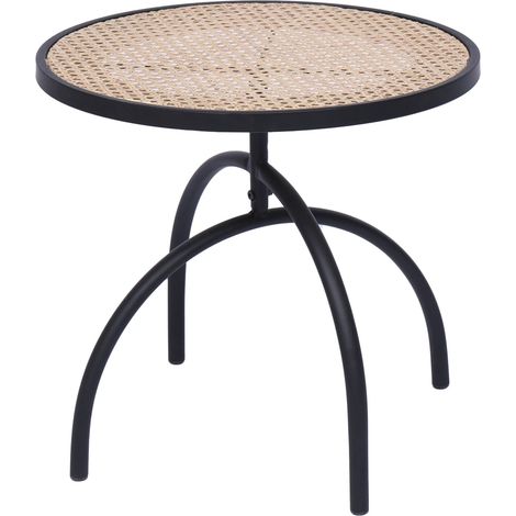 Nordlys - Table Appoint Bout de Canape Meuble Industriel Rond Metal