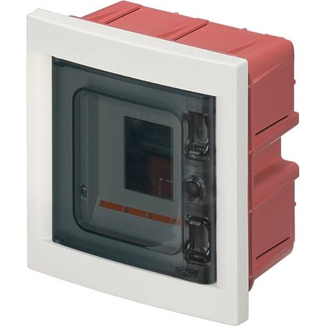 Centralino ad incasso, 4 moduli, bianco, IP40, sportello in policarbonato fumè - Elettrocanali EC63004B