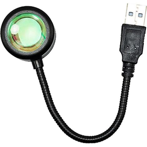 Lampe de projection USB effet coucher de soleil, éclairage d'ambiance mural, lampe lumière du soleil colorée pour selfies et décoration intérieure